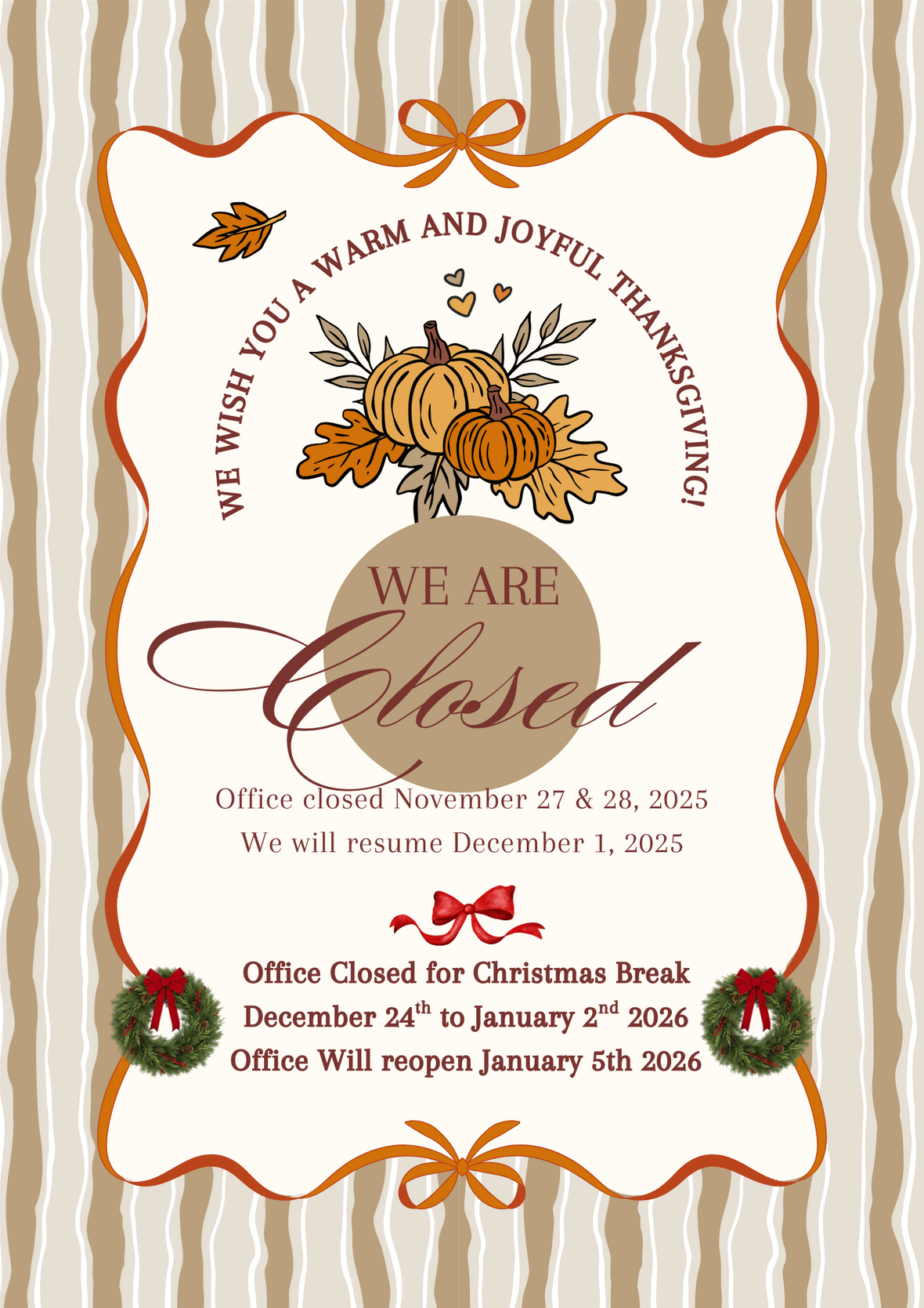 Events Schedule FlyerOffice Closed1 