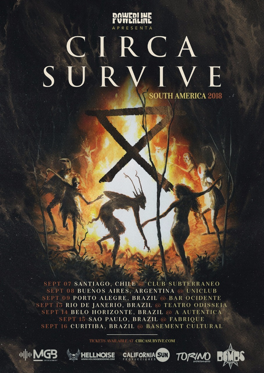 Circa Survive turne 2018 setembro -Powerline cartaz